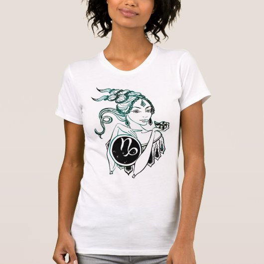 T-shirt Capricorne Dame Art Déco (Devant)