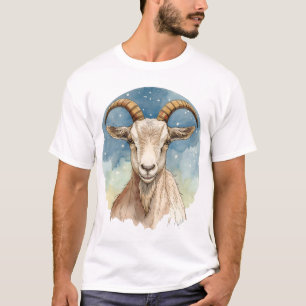 T-shirt Capricorne dans les hauteurs aquarelle