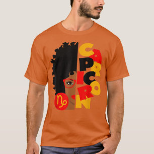 T-shirt Capricorne Girl Africa Girl Zodiac Signes Annivers
