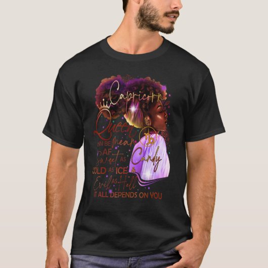 T-shirt Capricorne Queen Sweet Comme Bonbons Anniversaire  (Devant)