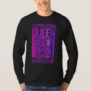 T-shirt Capricorne Queen Zodiac Sign Femme violette Horosc