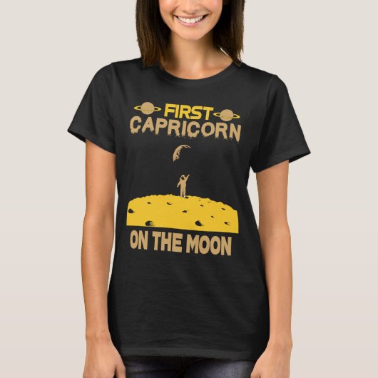 T-shirt Capricorne sur la Lune (Devant)