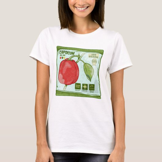 T-shirt Capsicum Graines de poivron rouge (Devant)