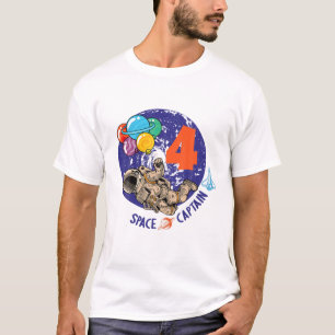 T-shirt Captaï Anniversaire 4 Ans Astronaut 4E Anniversair