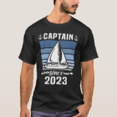 T-shirt Captain 2023 Boat Driving Licence Motorboat Sailin (Devant)