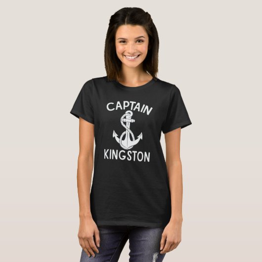 T-shirt Captain Kingston Yacht Boat Boating Anchor Ship (Devant entier)