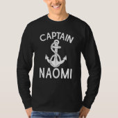 T-shirt Captain Naomi Boat Boating Ship Yacht Sailing (Devant)