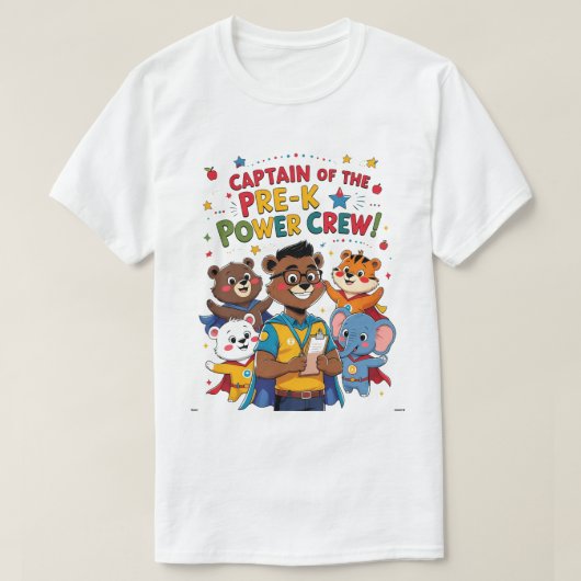 T-shirt Captain of the Pre-K Power Crew (Design devant)