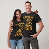 T-shirt Captain Papa Pontoon Sailing Boat Dad Daddy Father (Unisexe)