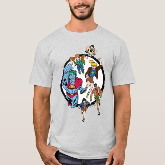 T-shirt Captain Planet et les Planétètres Cercle Graphic (Devant)