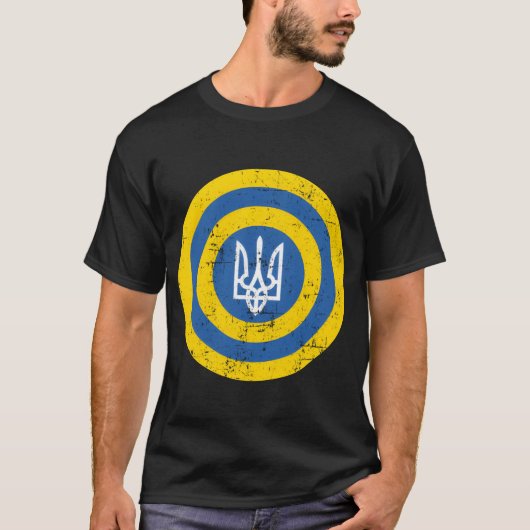 T-shirt Captain Ukraine Shield Ukrainian Flag Solidarity D (Devant)