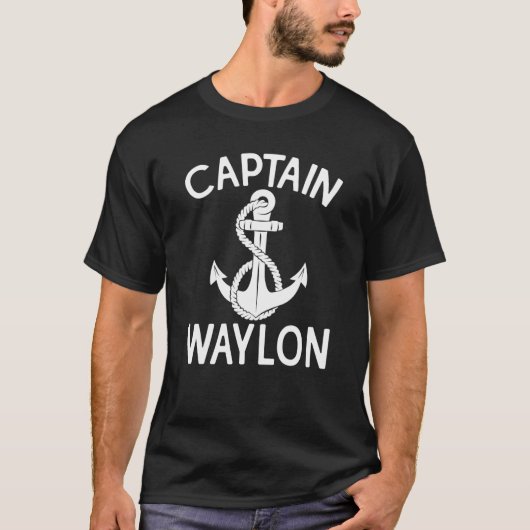 T-shirt Captain Waylon Boating Boat Anchor Ship Yacht (Devant)