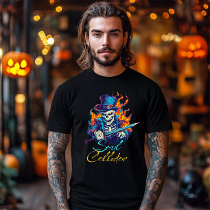 T-shirt Capteur d'âme Feu de crâne Halloween