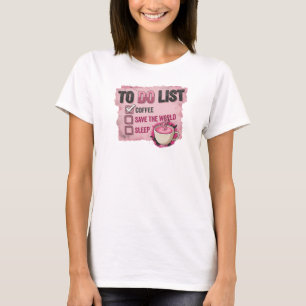 T-shirt Captivant Rose CAFÉ D'ABORD SAUVEZ LE MOND