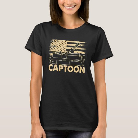 T-shirt Capture de bateau Ponton Capitaine Bateau Lake Us  (Devant)