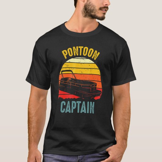 T-shirt Capture de bateau Pontoon Tritoon Capitaine Pontoo (Devant)