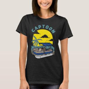 T-shirt Capture de bateau Pontoon Tritoon Capitaine Pontoo