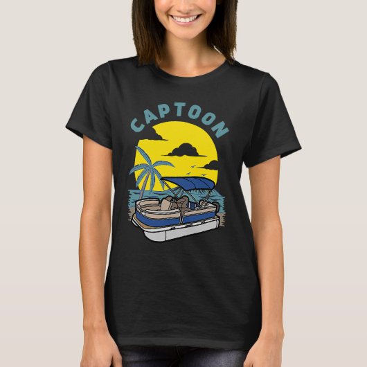 T-shirt Capture de bateau Pontoon Tritoon Capitaine Pontoo (Devant)
