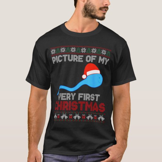 T-shirt Capture de mon tout premier Noël - Fun sperm San (Devant)