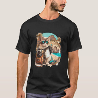 T-shirt Capturez vos aventures avec le design de chat tour
