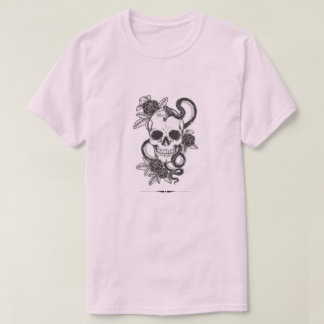 T-shirt Capuche Crâne Gothique & Serpent avec Fleurs | Vin