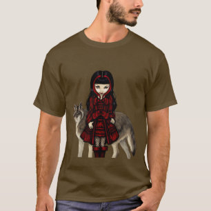 T-shirt Capuchon rouge dans la chemise de loup d'automne