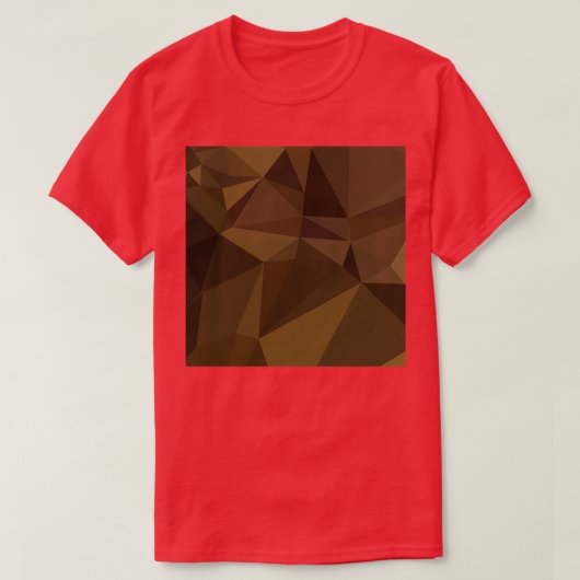 T-shirt Caput Mortuum Brown Abstrait bas fond en polygone (Design devant)