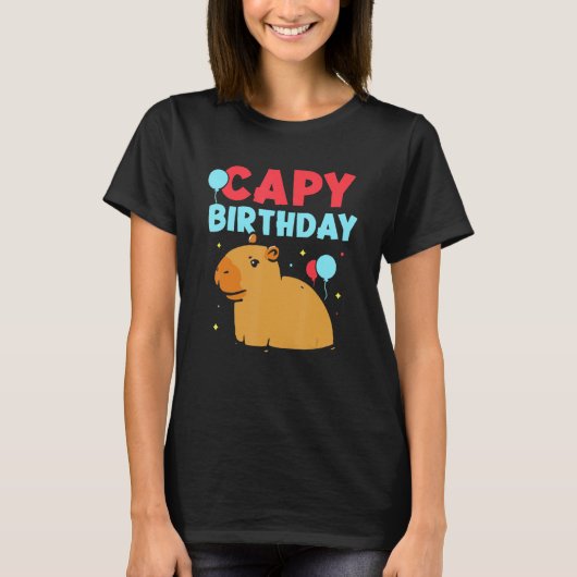 T-shirt Capy Birthday Capybara Animal Capybaras Rodent (Devant)