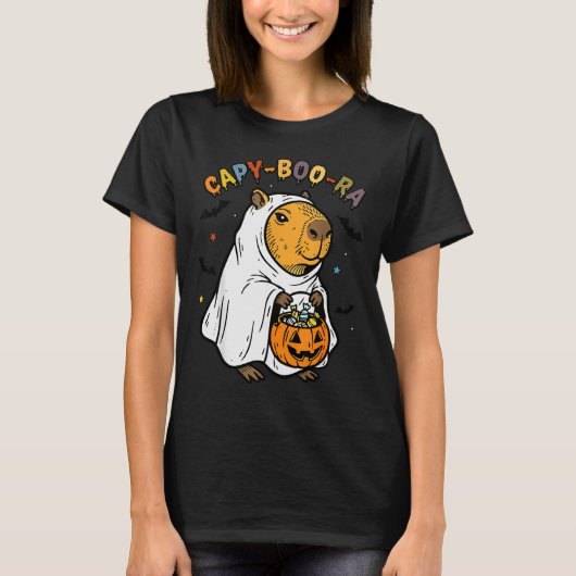 T-shirt Capy-boo-ra Cappy Halloween Funny Capybara Costume (Devant)