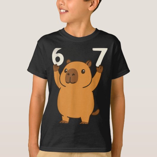 T-shirt Capybara 67 Mème Six Sept Drôle  (Devant)