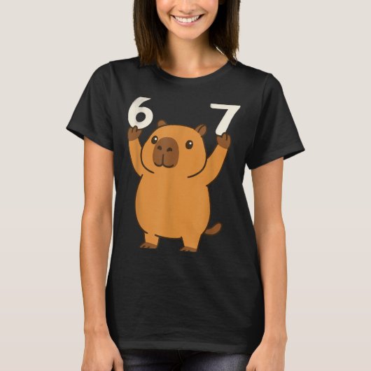 T-shirt Capybara 67 Meme Six Seven Funny  (Devant)