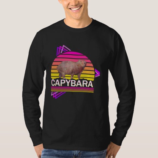 T-shirt Capybara 80s retro vibe man women  capybara (Devant)