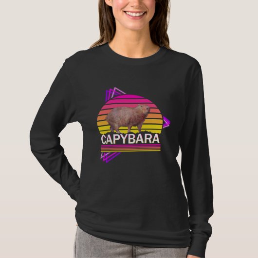 T-shirt Capybara 80s retro vibe man women  capybara (Devant)