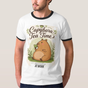 T-shirt Capybara à l'heure du thé Capybara mignon buvant
