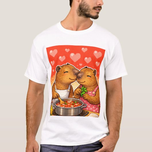 T-shirt Capybara aime cuisiner (Devant)