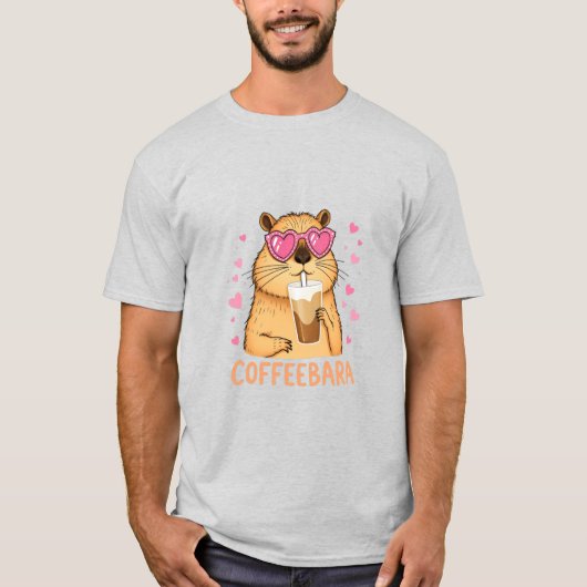 T-shirt Capybara aime le café caféebara (Devant)