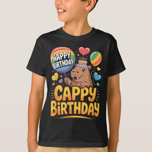 T-shirt Capybara Animal Lover Fun Cappy Birthday Party Sup (Devant)