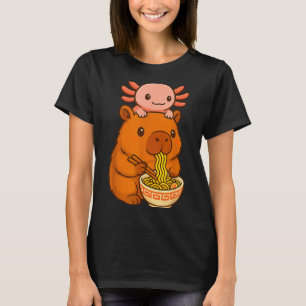 T-shirt Capybara Anime Ramen Axolotl Drôle Graphique Kawai