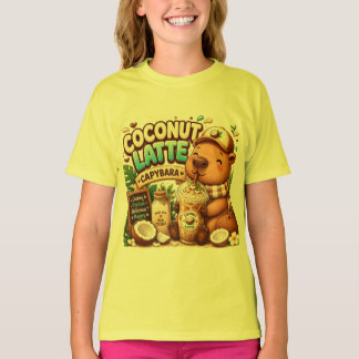 T-shirt Capybara au Latte de Coco | Capybara Mignon Kawaii