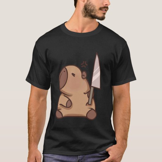 T-shirt Capybara avec couteau (Devant)