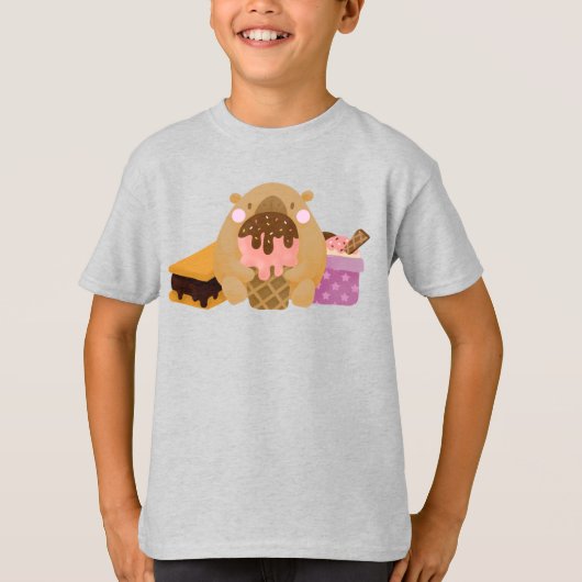 T-shirt Capybara avec crème glacée (Devant)
