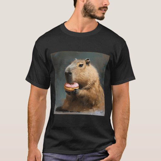T-shirt Capybara Avec De La Donce Rose (Devant)