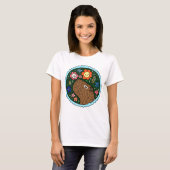 T-shirt Capybara avec Fleurs mignonnes Capybara Graphisme (Devant entier)