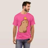 T-shirt Capybara Avec Oiseau (Devant entier)