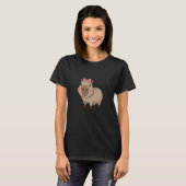 T-shirt Capybara avec ruban rose Bow Cute Capybara pour Gi (Devant entier)