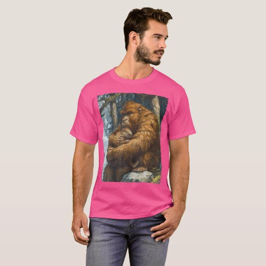 T-shirt Capybara Bigfoot Sasquatch Holding Capybara Sleepi (Devant entier)
