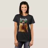 T-shirt Capybara Bruh With Sungles Funny Meme Lovers Men W (Devant entier)