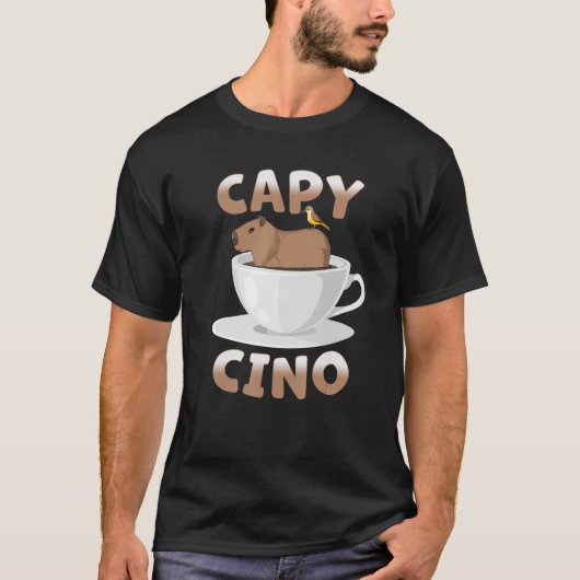 T-shirt Capybara Cappuccino Cute Capy Cino Cup Coffee Mu (Devant)