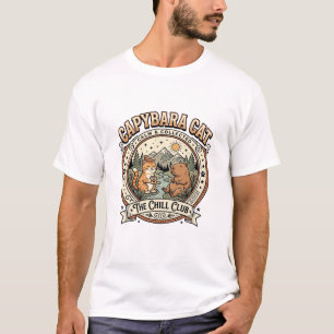 T-shirt Capybara Chat Capybara Chat Chill Vintage Vector A