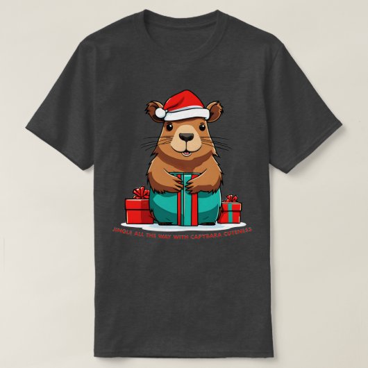 T-shirt Capybara Christmas Jingle All Way avec Capybar (Design devant)